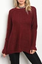  Zipper Accent Sweater