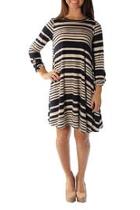  Striped A-line Dress