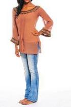  Brown Embellished Top