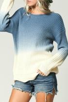  Ombre Scallop Sweater
