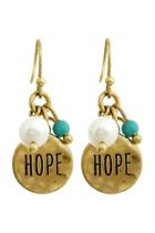  Hope Engraved-message Hook-earrings
