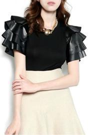  Ruffled Sleeve Top