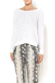 Velvet Crocheted White Sweater