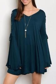  Green Bell Sleeve Tunic