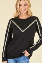  Sequin Detail Pullover Top