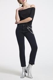  Crop Buttoned Hem Jeans