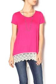  Fuchsia Crochet Trim Top