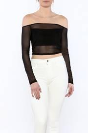  Black Mesh Off-shoulder Top