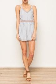  Striped Embroidered Romper