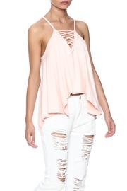  Blush Lace Up Top