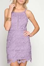  Lilac Crochet Dress