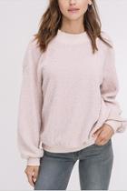  Faux Shearling Sweatshirt