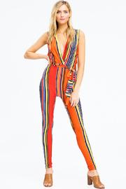  Color Blocked Harem Leg Jumpsuit