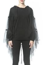  Tulle Trim Sweatshirt
