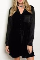  Velvet Drawstring Dress