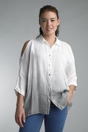  Ombre Cold-shoulder Shirt