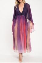  Multi-colored Pleated Dress