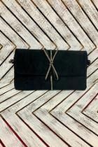  Suede Crossbody W Crystal Bow