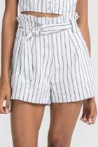  Striped Belted Shorts