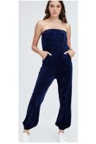  Navy Velour Jumpsuit