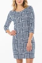  Brushstroke Grid Dress