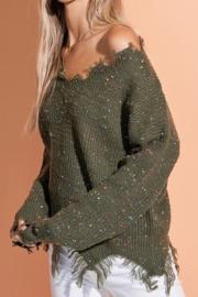  Destructed V-neck Sweater