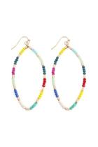  Multi-glass-beads Marquise-hook-earrings
