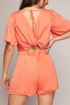  Satin Twisted Back Romper