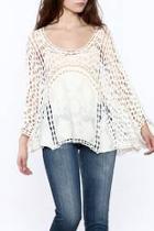  White Crochet Popover Top