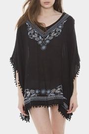  Embroidered Pom Poncho