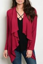  Burgundy L/s Cardigan