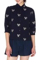  Embroidered Racket Blouse