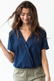  Indigo Wrap Top