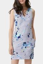 Blue Stripe Sleeveless Dress