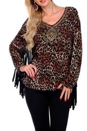  Leopard Fringe Top