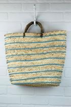  Striped Straw Tote