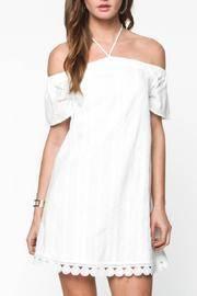  White Eyelet Halter Dress