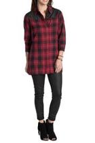  Plaid Button Up Tunic