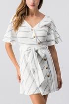  White Striped Dress