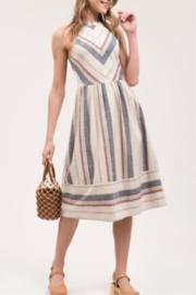  Halter Neck Chevron Stripe Dress