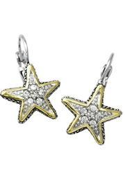  Starfish-pavé Fish-wire Earrings