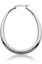  Oval Silver Hoops