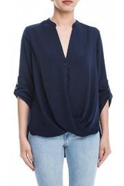  Navy Wrap Top