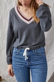  Vikki V Neck Tie Bottom Pullover