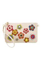  Flower Embellished Pouch Clutch