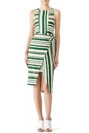 Green Striped Wrap Dress