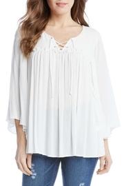  Lace Up Bell Sleeve Top