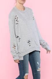  Distressed Crew Neck Sweater