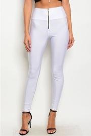  White Zip Leggings