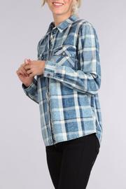  Plaid Denim Blouse